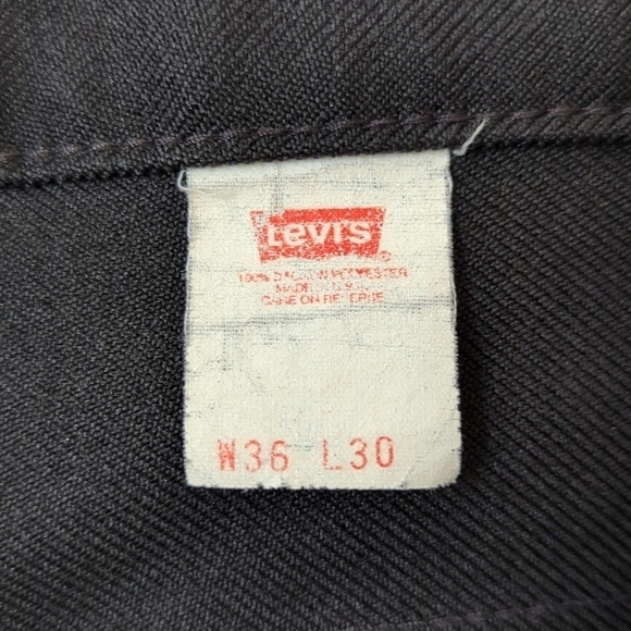 Levi's 90's Vintage Classic Relaxed Straight Leg Polyester Pants Black 36 x 30 - Picture 8 of 14